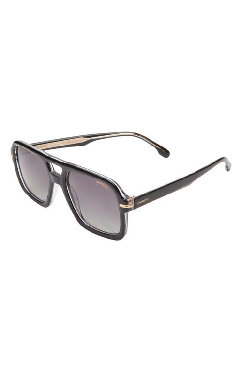 Shop Carrera Eyewear 55mm Square Polarized Sunglasses In Black Crystal/grey Sf Polar