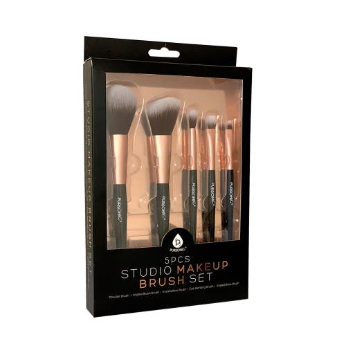 Pursonic 5 Pcs Studio Makeup Brush Set In Black