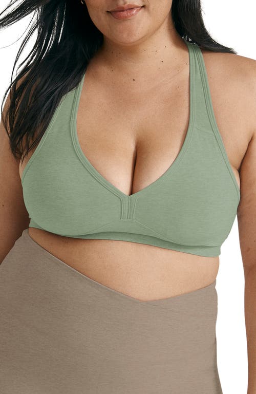 Beyond Yoga Lift Your Spirits Sports Bra In Minty Slate Heather