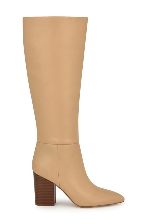 Shop Nine West Peachey Pointed Toe Knee High Boot In Natural