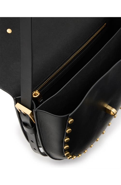 Shop Allsaints Miro Leather Saddle Bag In Black