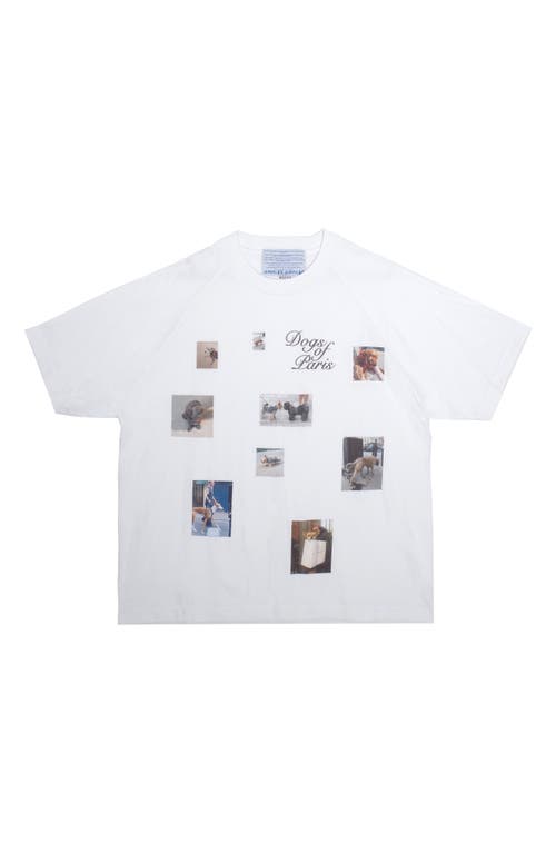 Dogs of Paris Cotton Graphic T-Shirt in White