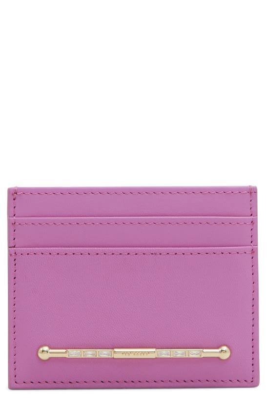 Shop Ted Baker Victoria Leather Card Wallet In Orchid Sheep Nappa/ Crystal