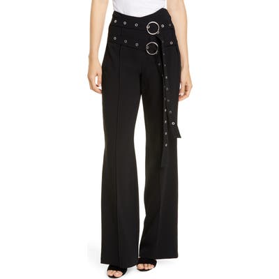 Cinq A Sept Jessi Belted Flare Pants, Black