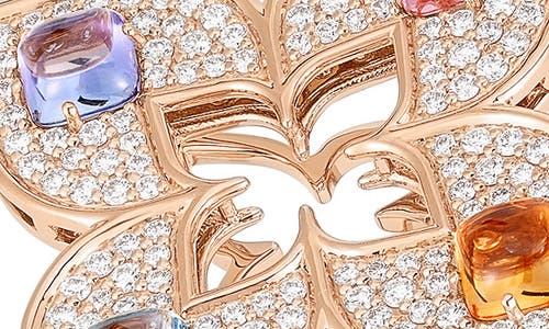 Shop Roberto Coin Venetian Princess Carnevale Diamond & Mixed Jewels Ring In Rose Gold