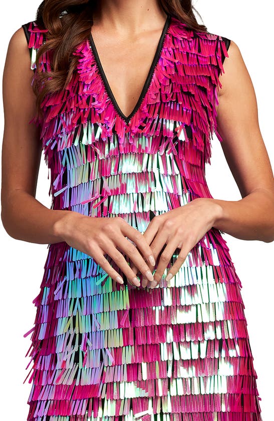 SHO BY TADASHI SHOJI SHO BY TADASHI SHOJI FRINGE SEQUIN MINIDRESS