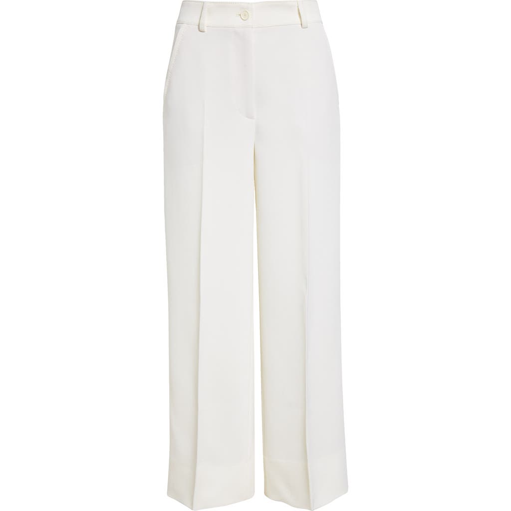 Akris Punto Chiara Wool Tricotine Wide-leg Ankle Pants In Cream