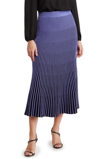 Nanette Lepore Ombré Sweater Knit Maxi Skirt In Very Black/peri