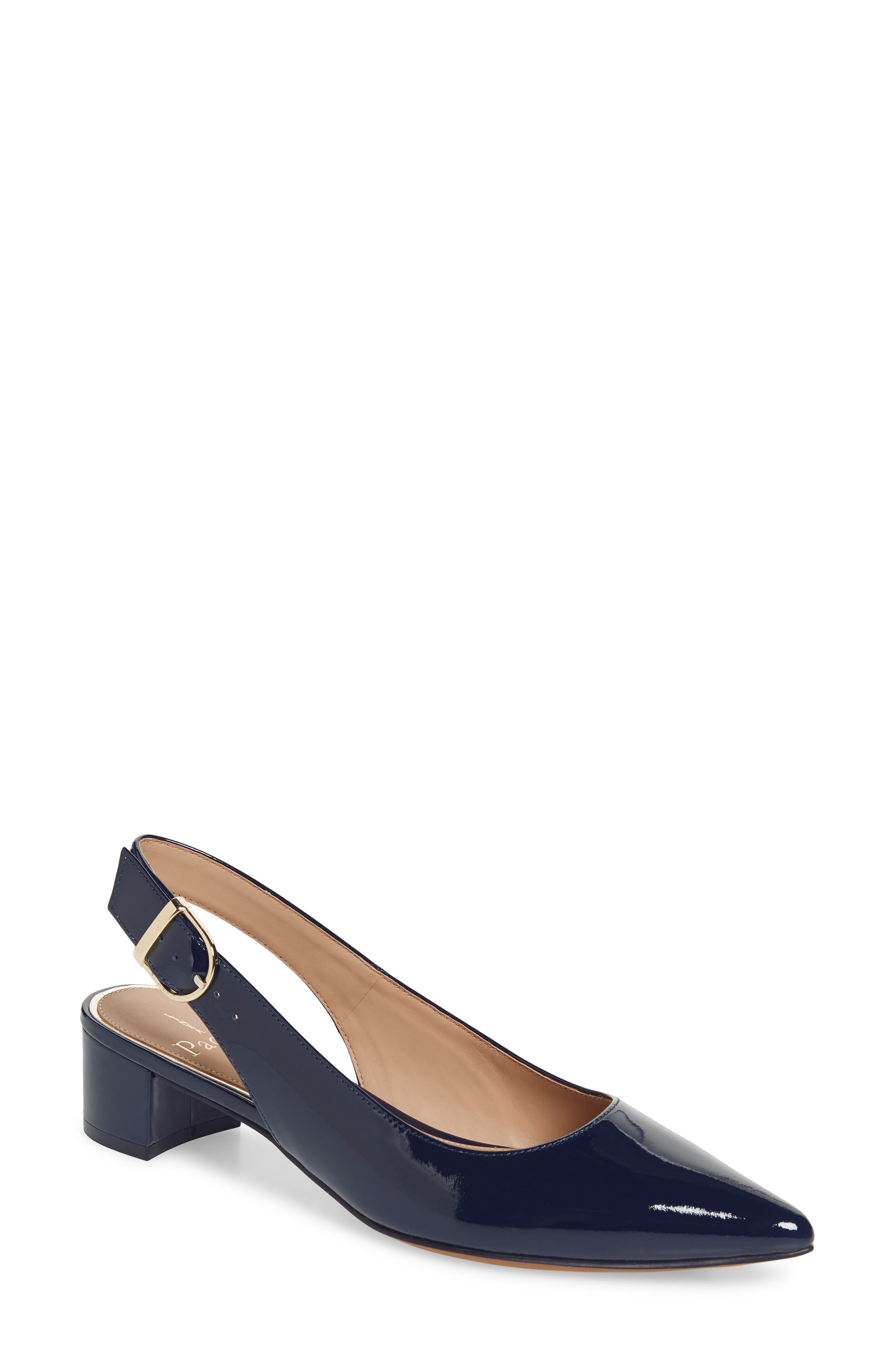 Linea Paolo Cella Slingback Pump in Marine Blue Patent Leather