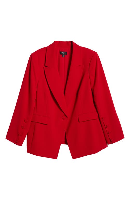 Shop Tahari Asl One-button Blazer In Lipstick