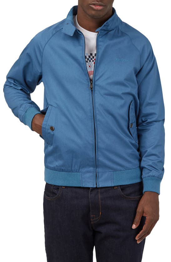 Ben Sherman Signature Harrington Cotton Jacket In Blue Shadow