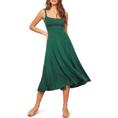 Plus Size Reformation Mary Tank Dress, Size - Green