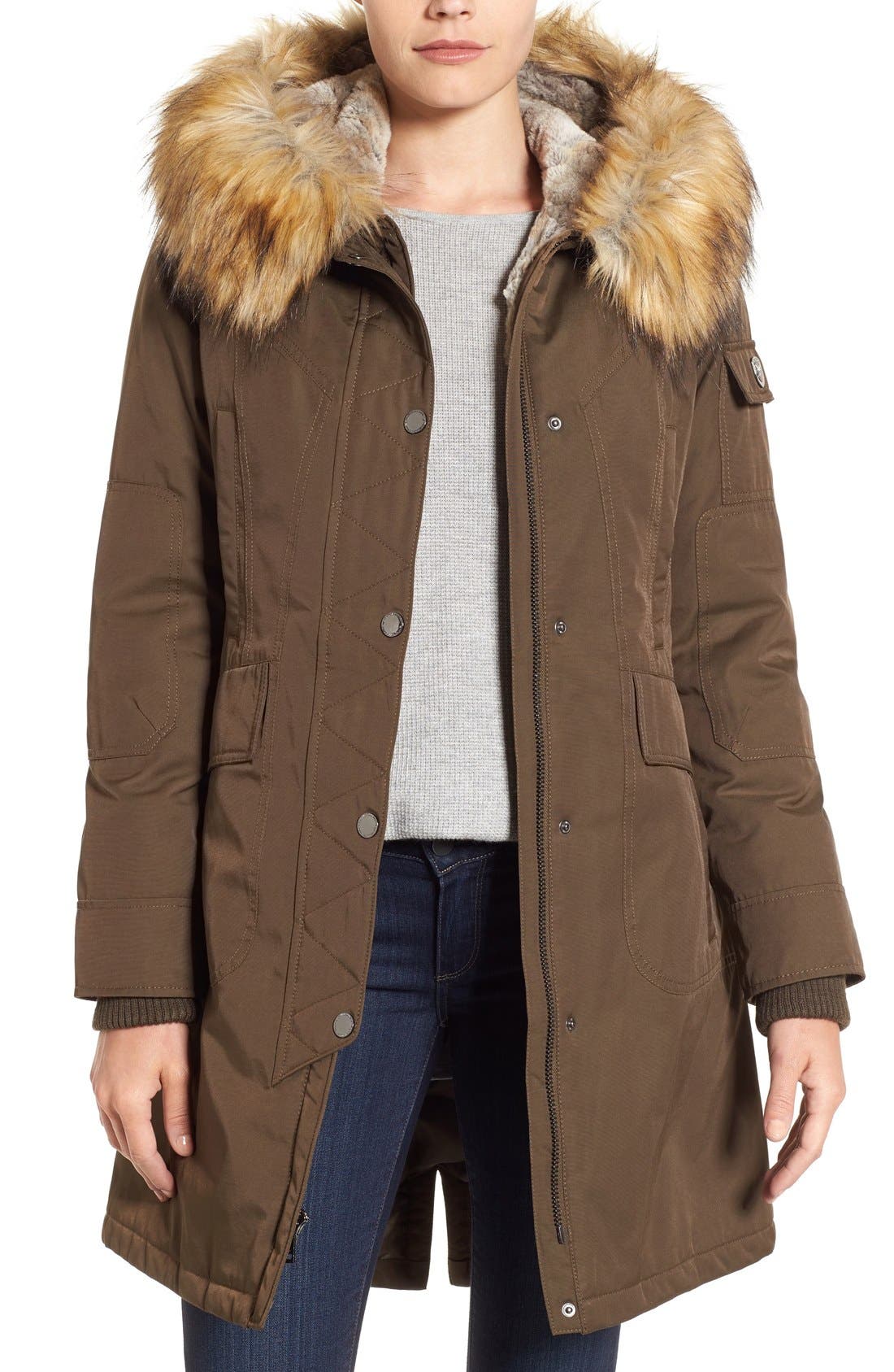1 Madison Hooded Parka with Faux Fur Trim Nordstrom