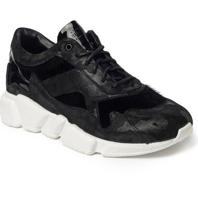Jared Lang Turin Faux Fur Sneaker, Black
