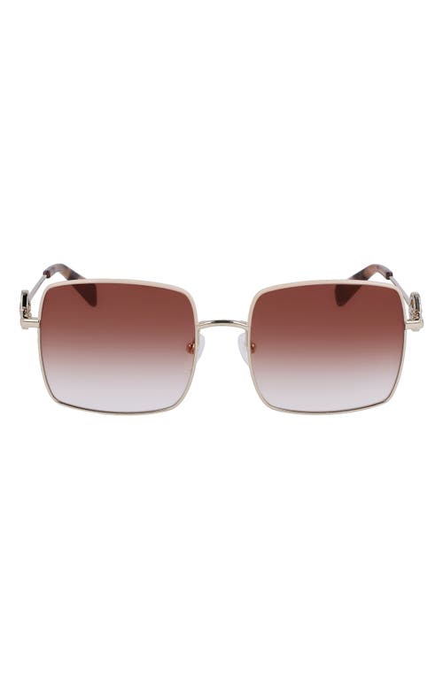 Longchamp Brown Gradient Square Ladies Sunglasses Lo162s 748 55 In Silver/gradient Brown
