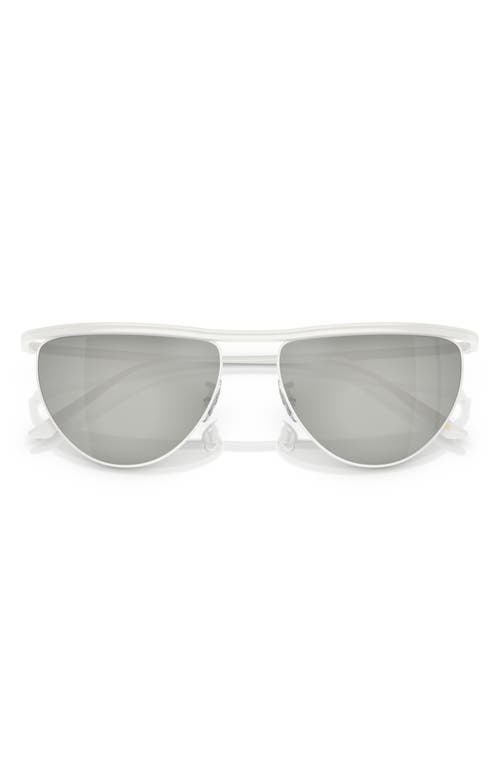 Oliver Peoples x KHAITE 56mm Mirrored Irregular Sunglasses in Silver Mirror at Nordstrom