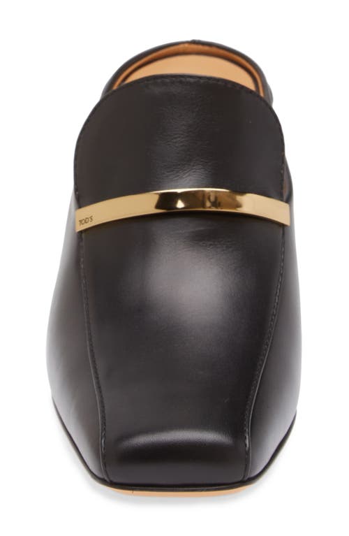Tod's Square Toe Loafer Mule In Nero