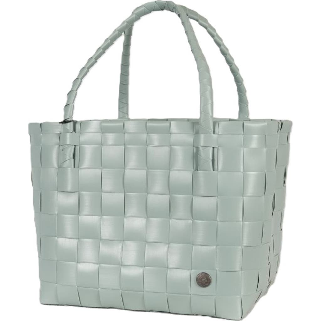 Handed By Paris Recycled Plastic Tote Bag In Grey/green