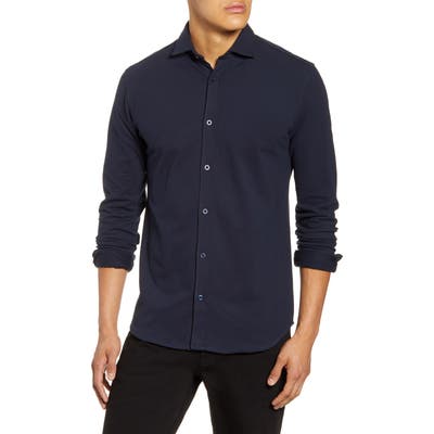 Selected Homme Cole Slim Fit Stretch Cotton Button-Up Shirt, Blue