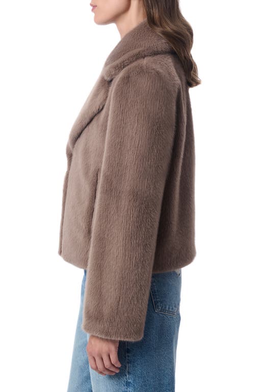 Shop Bernardo Short Faux Fur Coat In Plush Taupe