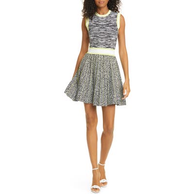 Ted Baker London Lebiiey Mixed Animal Pattern Skater Dress, White