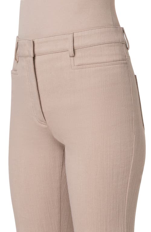Akris Punto Marli Mid-rise Straight-leg Ankle Fringe-hem Stretch Denim Pants In Beige
