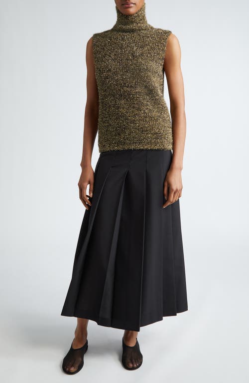 Shop Rohe Róhe Metallic Sleeveless Turtleneck Sweater In Gold