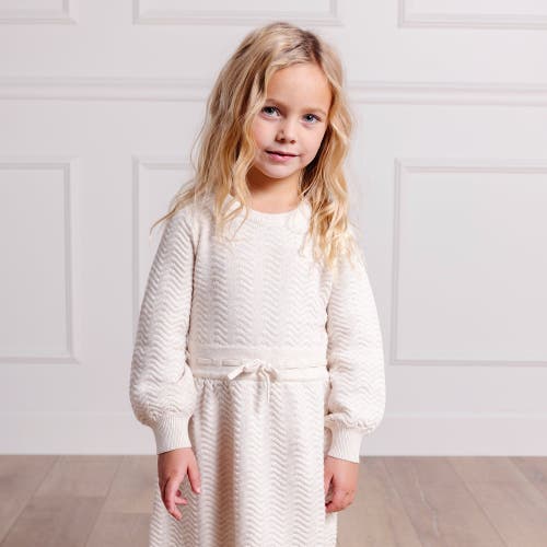 Shop Hope & Henry Girls' Organic Balloon Sleeve Sweater Dress, Kids In Light Oatmeal Heather