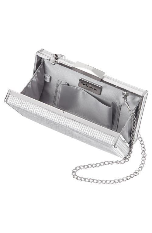 Nina Hillery Frame Clutch In Silver