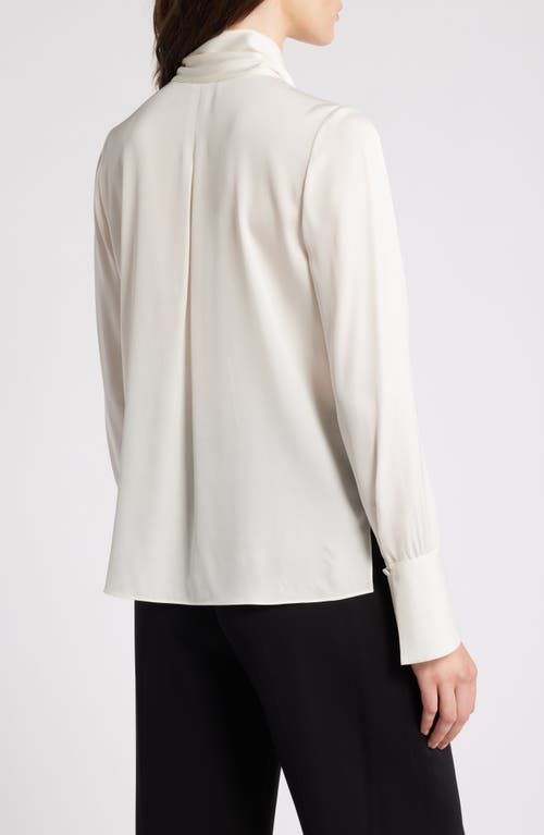 Shop Kobi Halperin Tie Neck Stretch Silk Shirt In Ivory