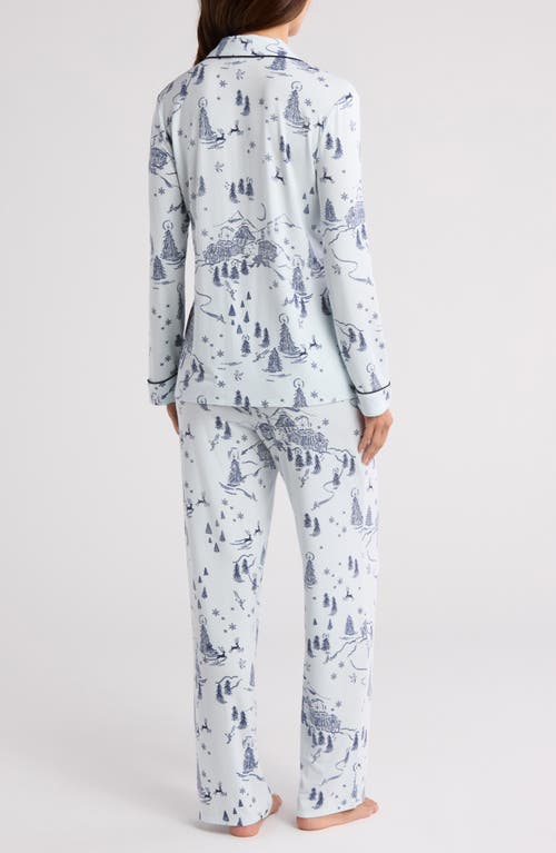 Shop Nordstrom Moonlight Eco Knit Pajamas In Blue Chateau Toile