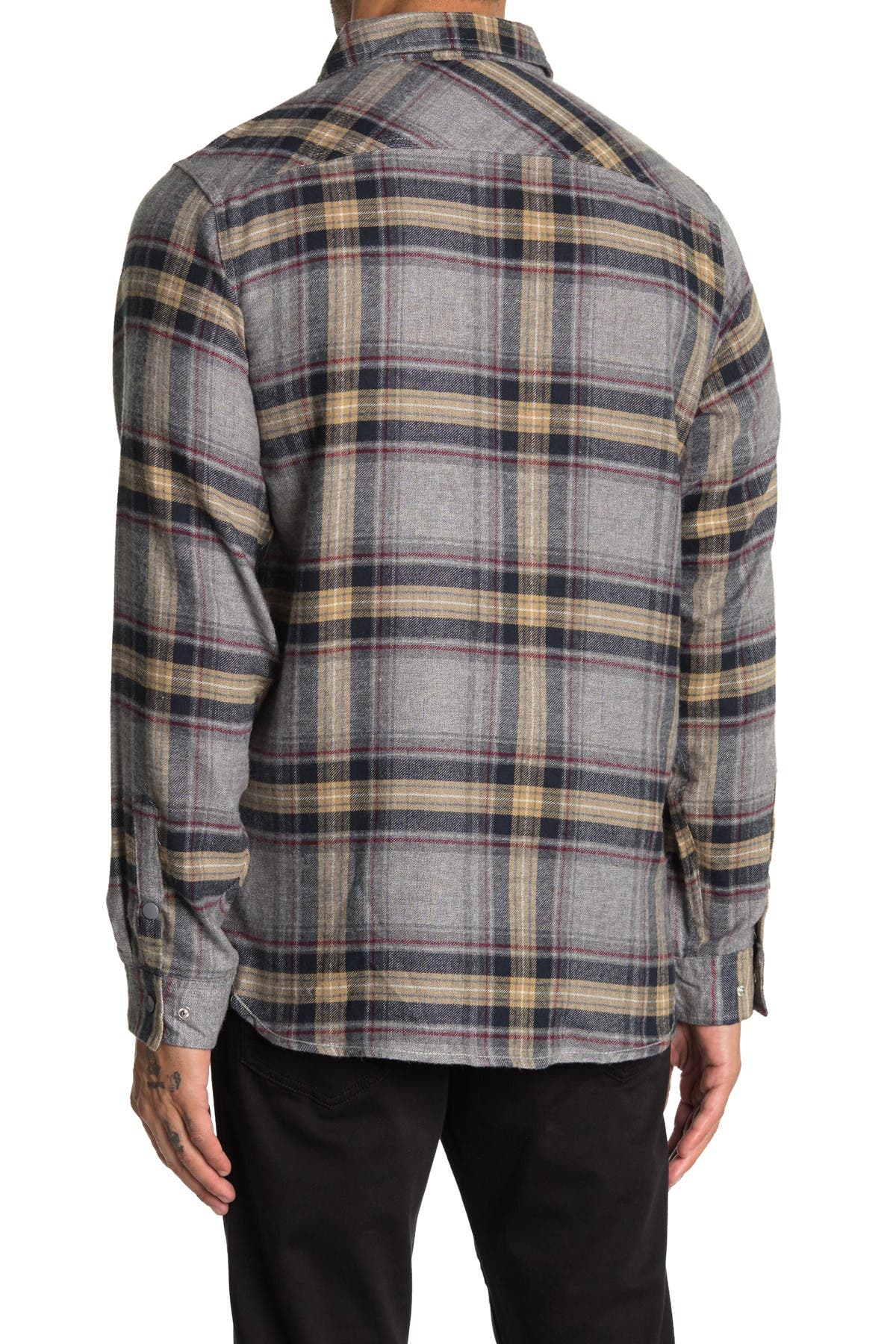 Burnside Plaid Flannel Shirt In Light/pastel Grey | ModeSens