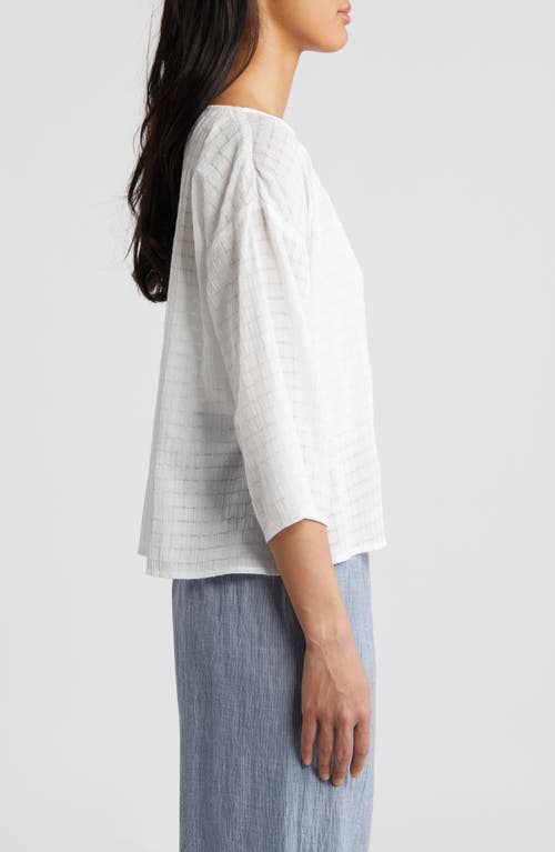 Shop Eileen Fisher Boxy Bateau Neck Top In White