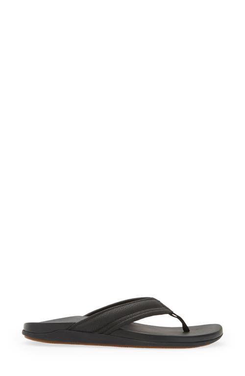 Shop Olukai Maha Flip Flop In Black/black