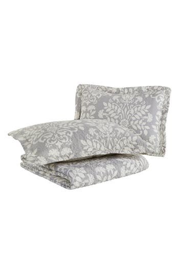 Laura Ashley Rowland Twin Quilt & Sham Set In Dove Grey
