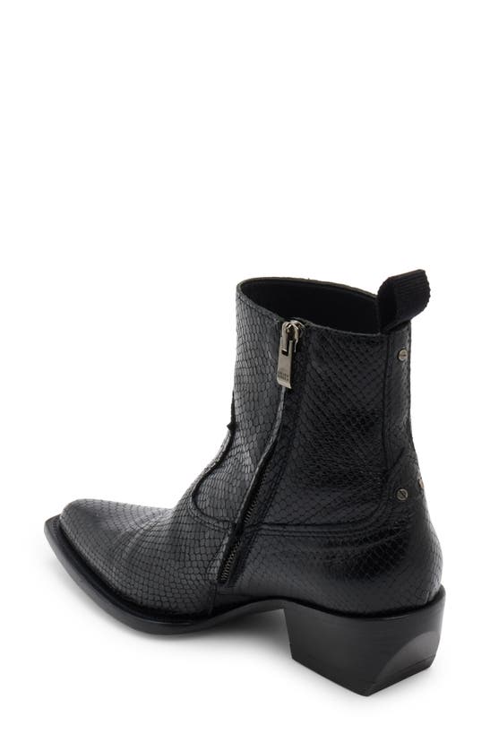 Golden Goose Debbie Snake Embossed Pointed Toe Bootie In Black
