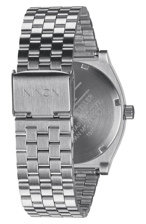 Shop Nixon The Time Teller Bracelet Watch, 37mm In Silver/turquoise