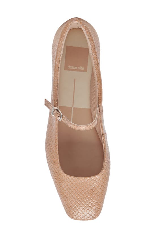 Shop Dolce Vita Reyes Mary Jane In Toffee Embossed Leather