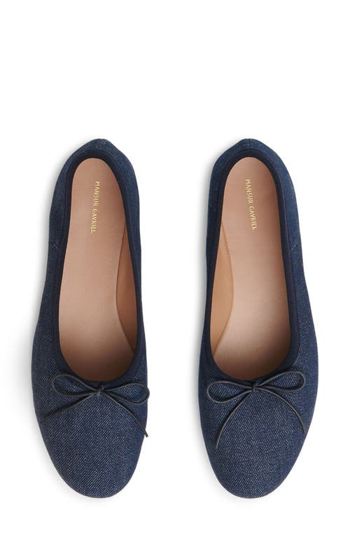 Shop Mansur Gavriel Dream Ballerina Flat In Dark Blue