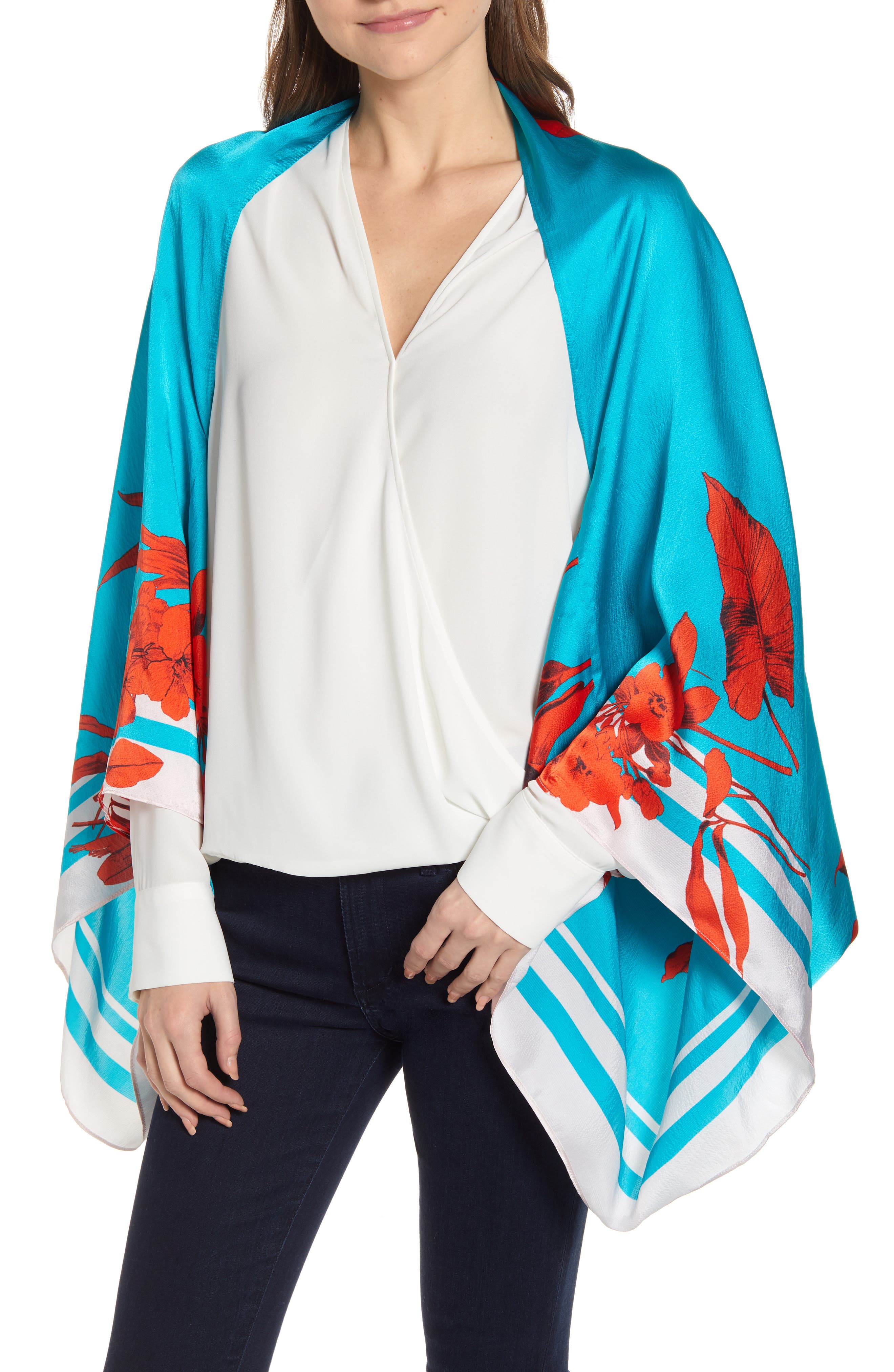 silk cape scarf