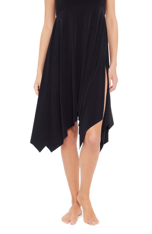 Magicsuit Handkerchief Hem Cover-Up Midi Skirt Black at Nordstrom,