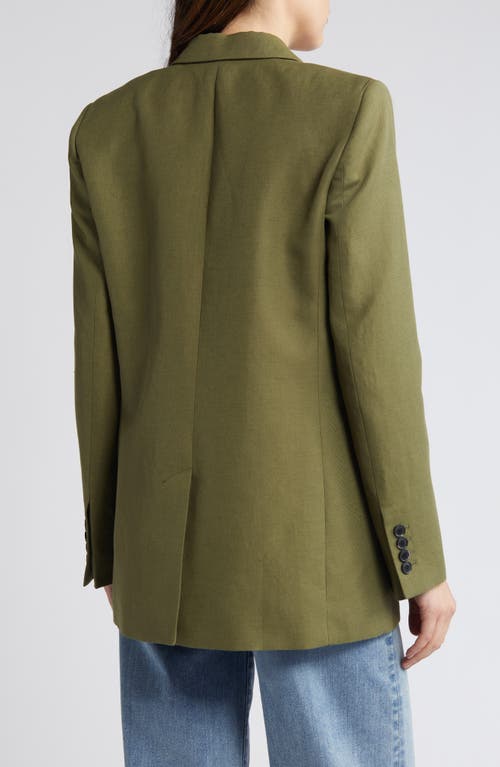 Frame Everyday Twill Blazer In Military Green