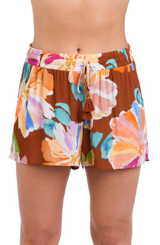 Shop La Blanca Saharan Sands Cover-up Shorts In Cinnamon