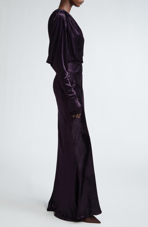 Shop Zimmermann Illustration Asymmetric Satin One-shoulder Gown In Aubergine