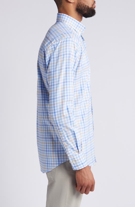 Shop Peter Millar Crown Lite Freeport Stretch Cotton Button-down Shirt In Blue Multi