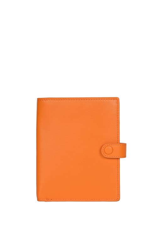 Shop Hyer Goods Upcycled Leather Passport Wallet In Neon Orange