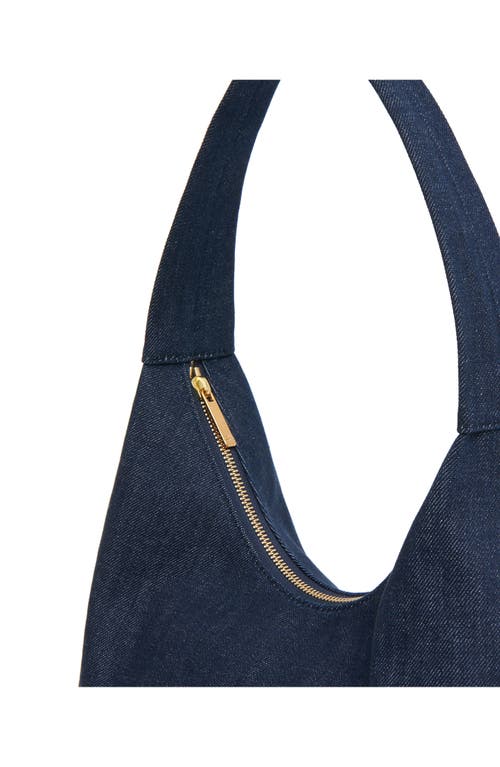 Mansur Gavriel Candy Denim Hobo Bag In Dark Blue