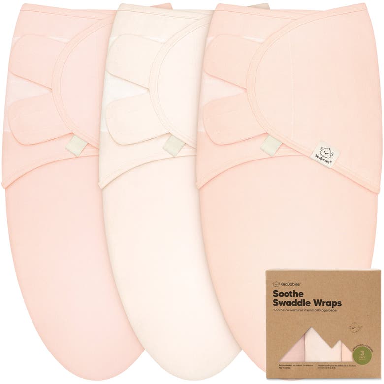 Shop Keababies 3-pack Soothe Swaddle Wraps In Angelic