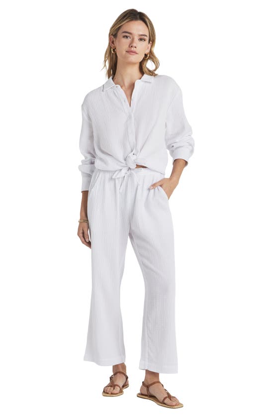 Shop Splendid Adele Oversize Cotton Gauze Button-up Shirt In White