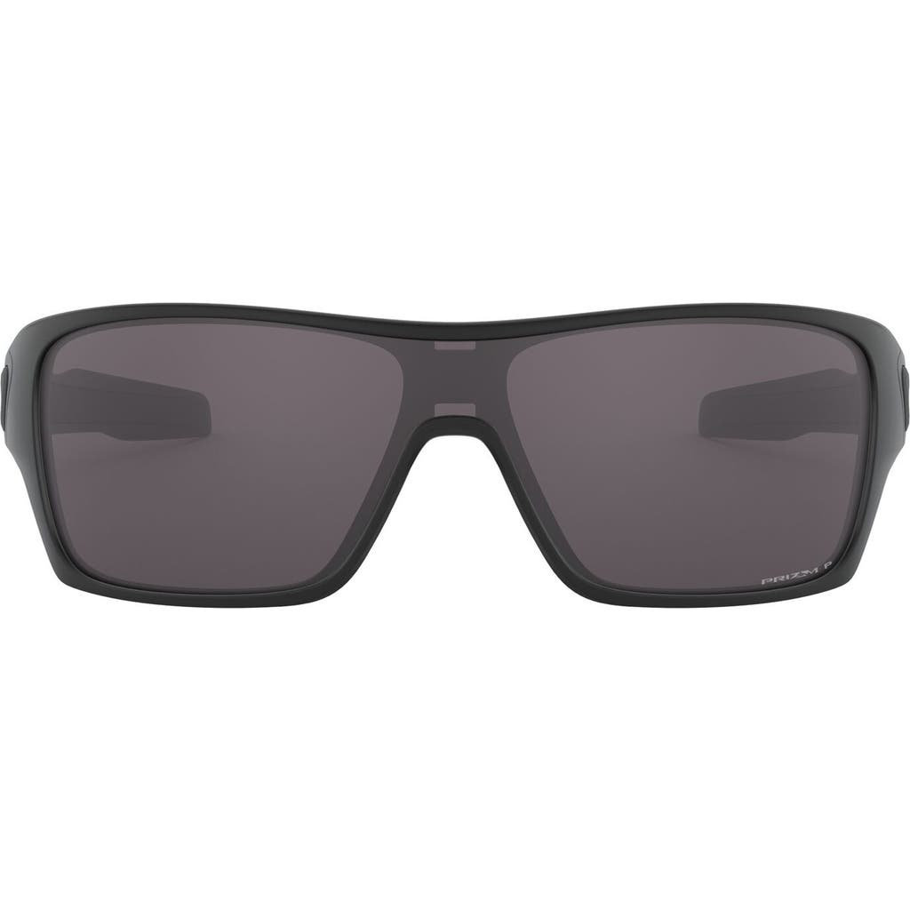 Oakley Turbine Rotor 128mm Polarized Shield Sunglasses In Matte Black/prizm Grey